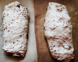 Parchment paper on the right is darker because I'd used it for baking biscuits earlier.